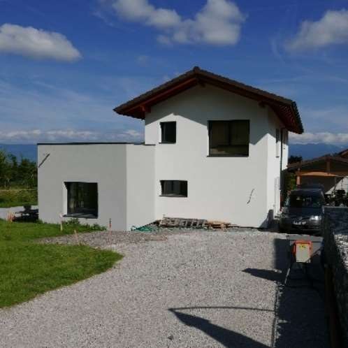 Villa individuelle à Archamps, façade et accès